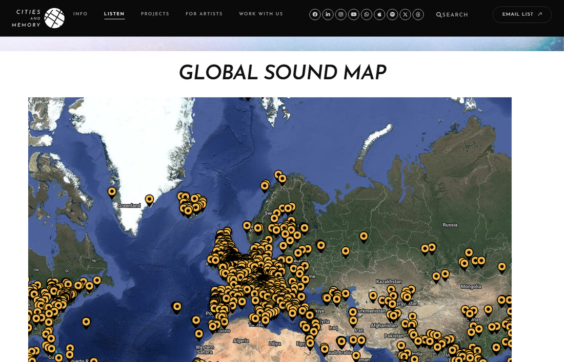 Cities and Memory &mdash; The Sound Map of the World Where Every Location Has Two Recordings: the Real Place and an Artist&rsquo;s Reimagining of It