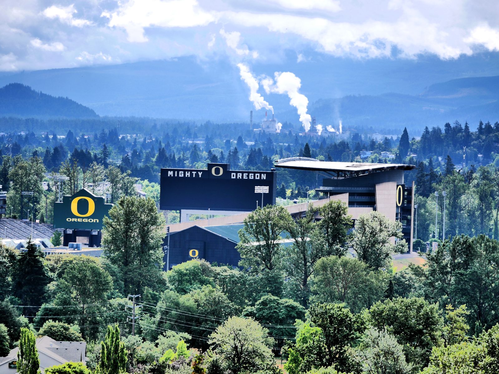 Autzen Stadium, the University of Oregon's football stadium, on the University of Oregon campus in Eugene, Oregon