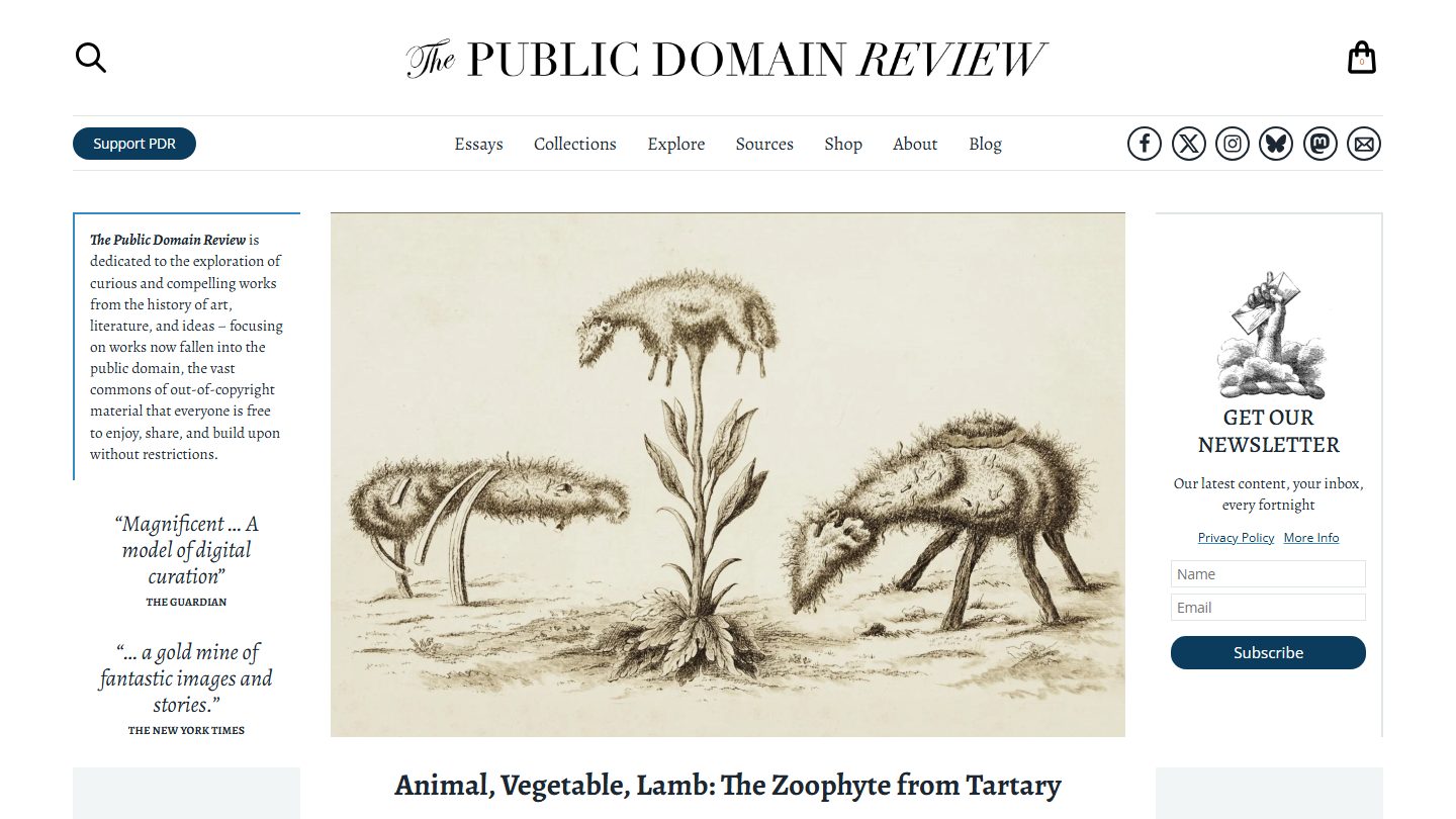 The Public Domain Review &mdash; The Editorial Magazine of the Public Domain, Publishing Long-Form Essays and Curated Collections on the Strange, the Beautiful, and the Forgotten Since 2011