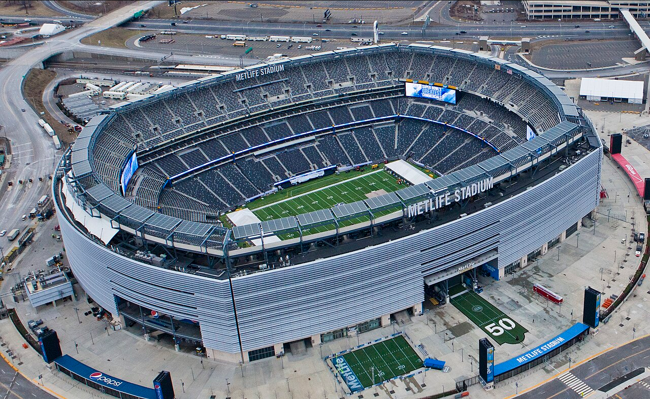 Aerial view of MetLife Stadium in East Rutherford, New Jersey, host of the 2026 World Cup Final